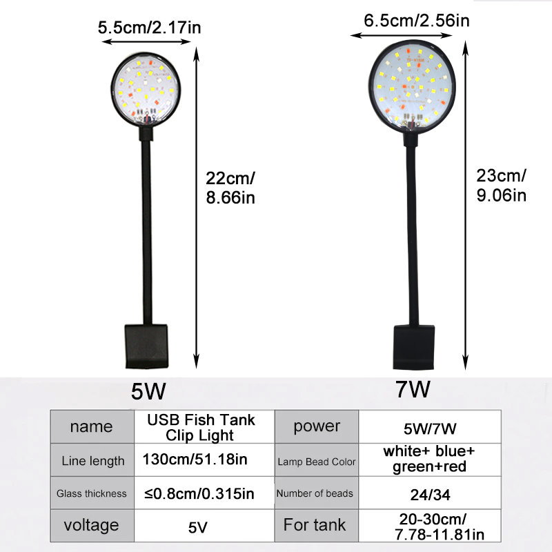 Lámpara LED USB para acuario,  - Aquarium Plant Ornament reseña y precio