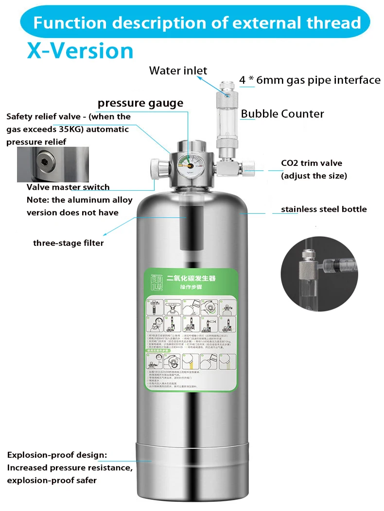 ZRDR-Kit de sistema generador  - Planted Aquarium Co2 System reseña y precio